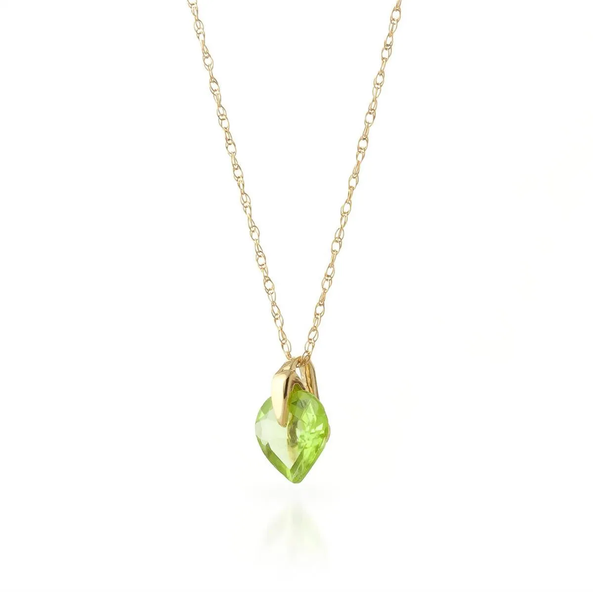 1.15 Carat 14K Solid Yellow Gold Recollections Of Love Peridot Necklace