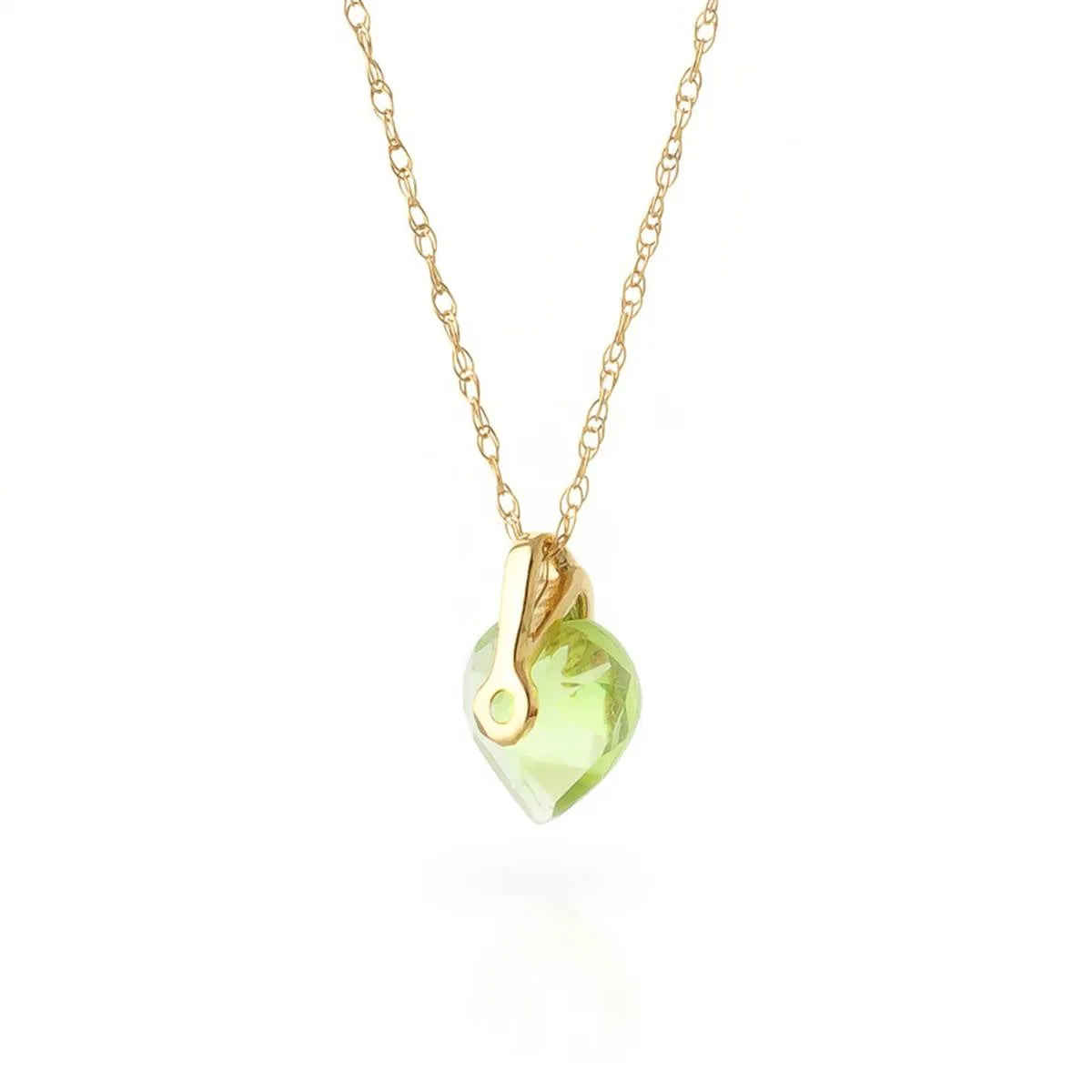 1.15 Carat 14K Solid Yellow Gold Recollections Of Love Peridot Necklace