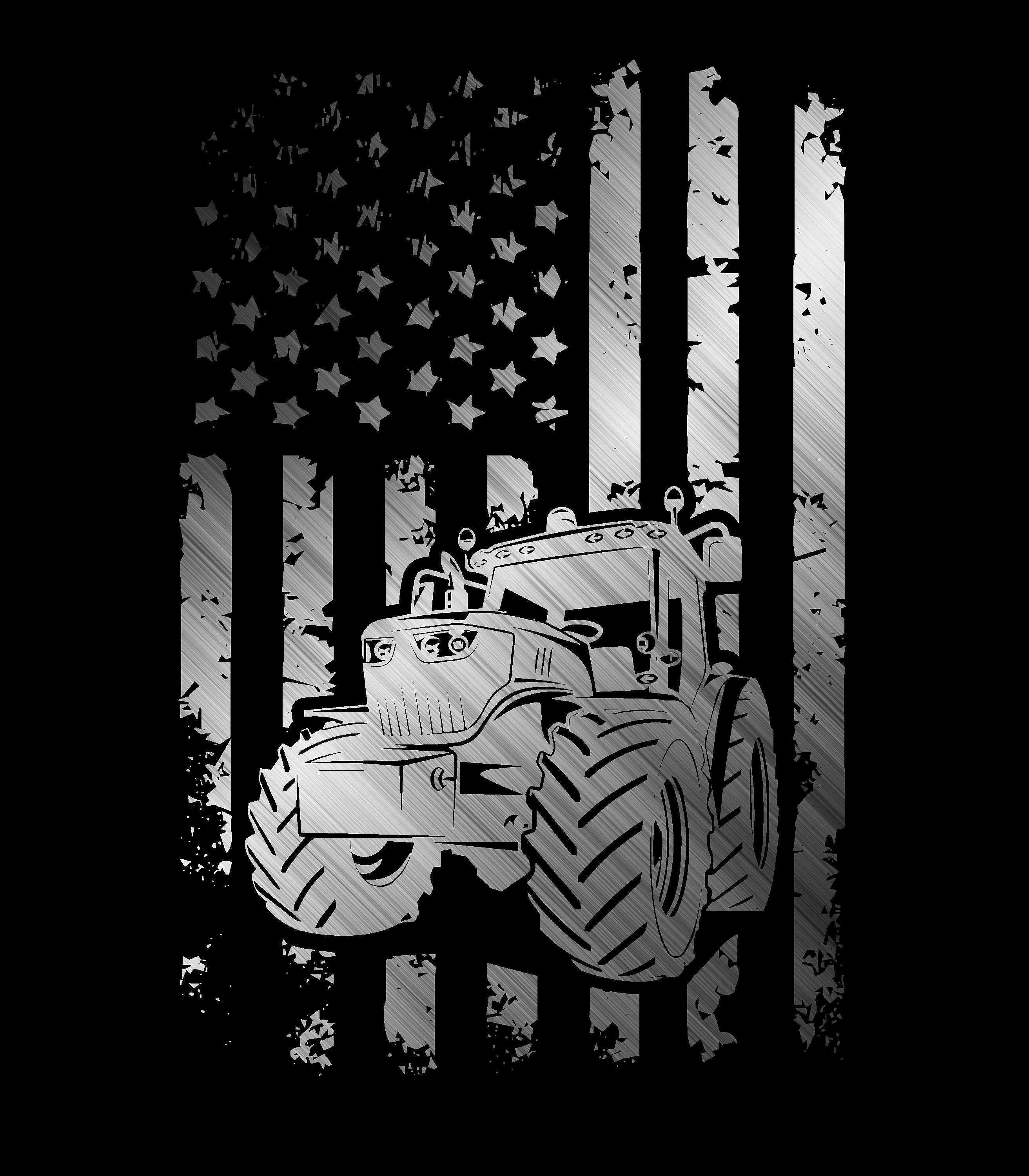 American Flag and Tractor  Original American Bad Ass Crewneck T-Shirt