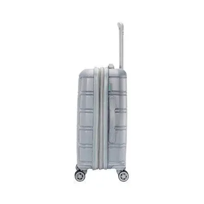 American Tourister Vital Hardside Large Checked Spinner Suitcase - Silver/Mint