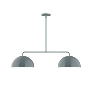 Axis Arcade 2-Light Stem Hung Pendant with Glass Globe Globe, Slate Gray