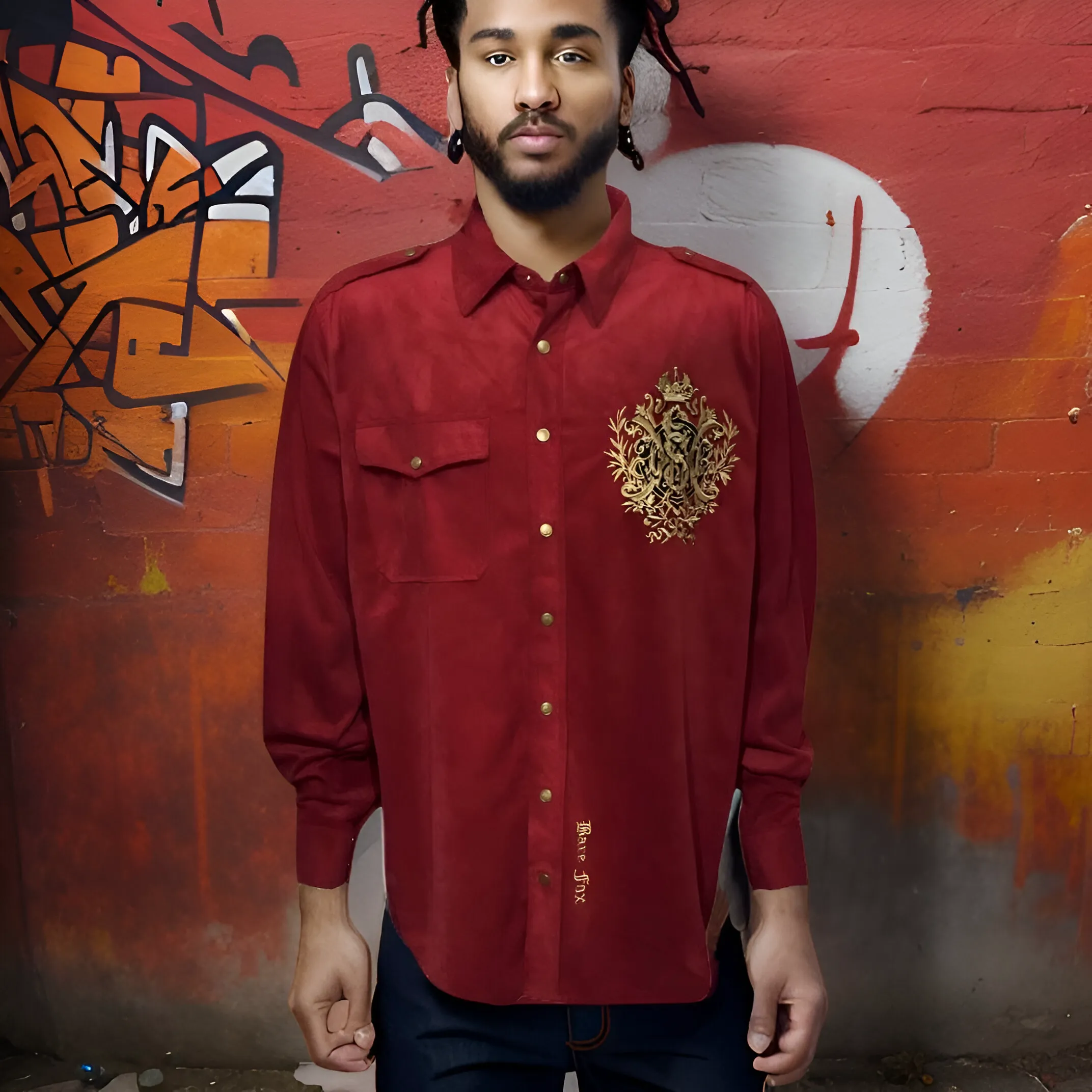 ^BAREFOX^ FANCY BUTTON UP DRESS SHIRTS (EMBROIDERED)