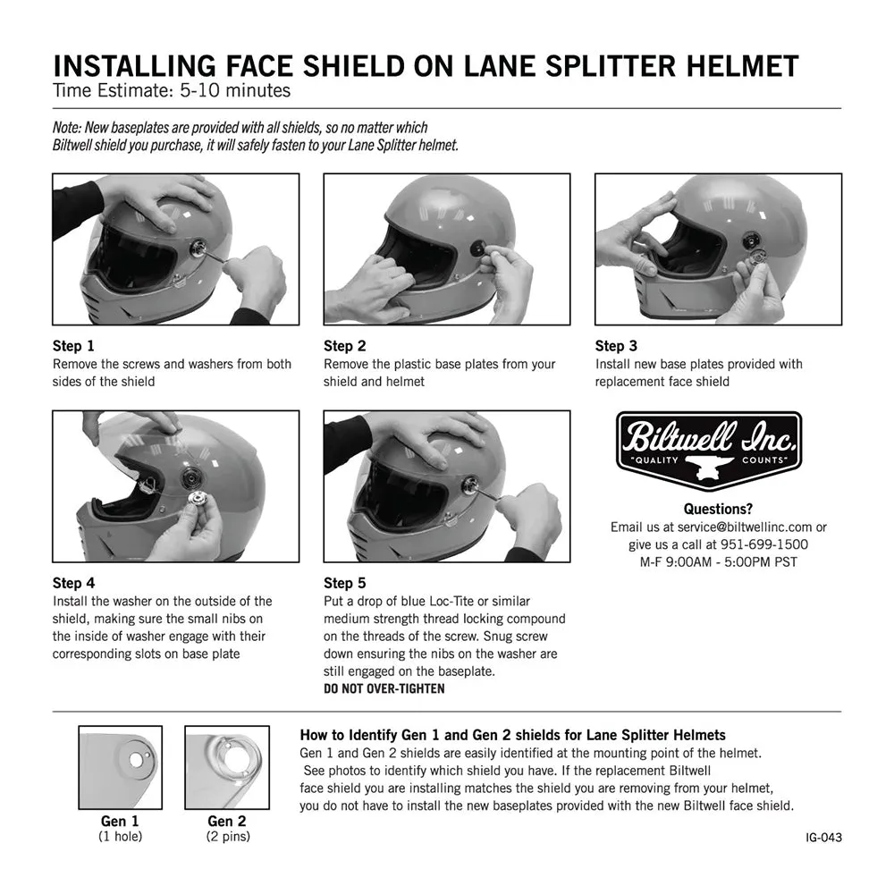 BILTWELL LANE SPLITTER GEN2 VISOR [GOLD MIRROR]