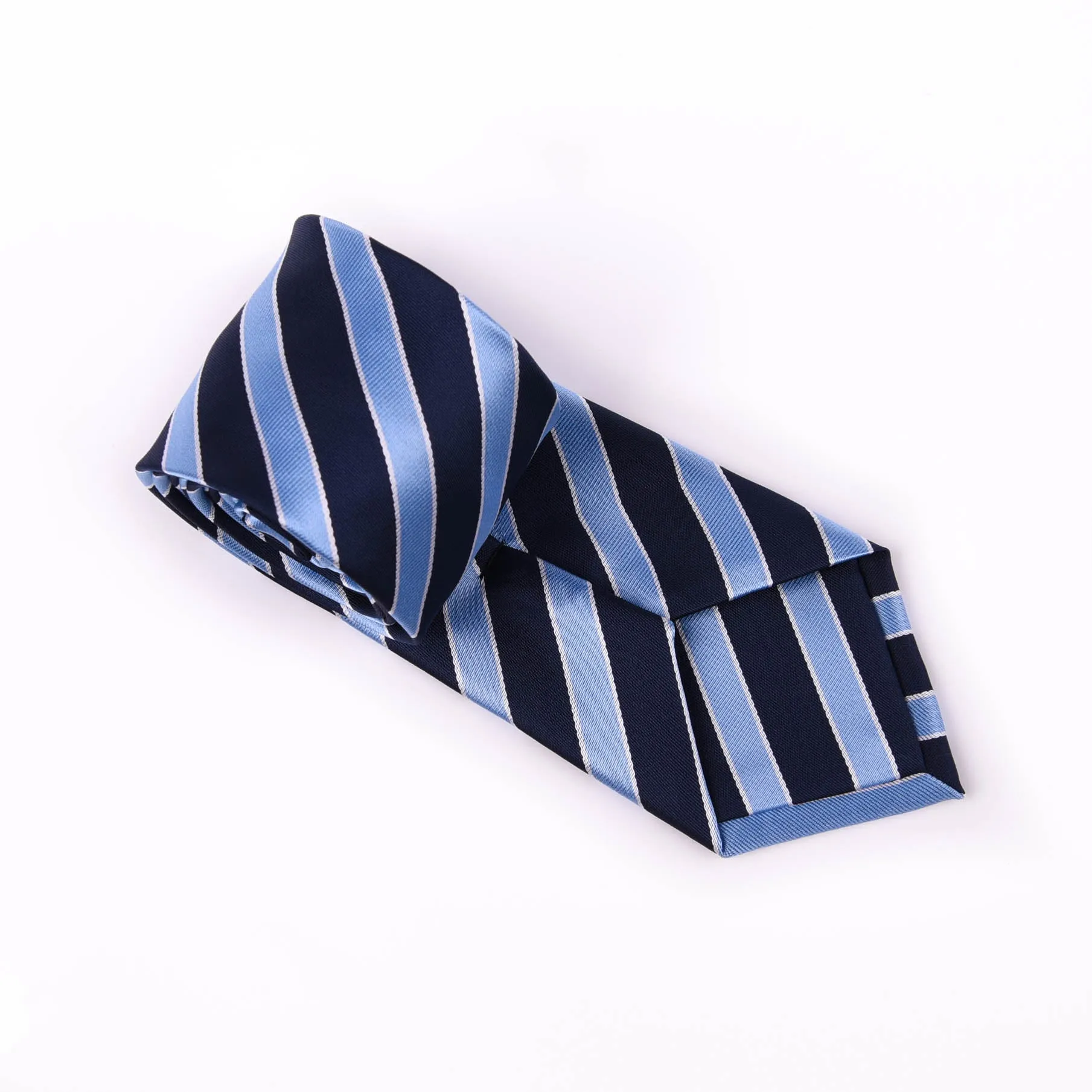 Blue & Navy Boss Formal Business Striped 3 Inch Tie Mens Professional Fashion