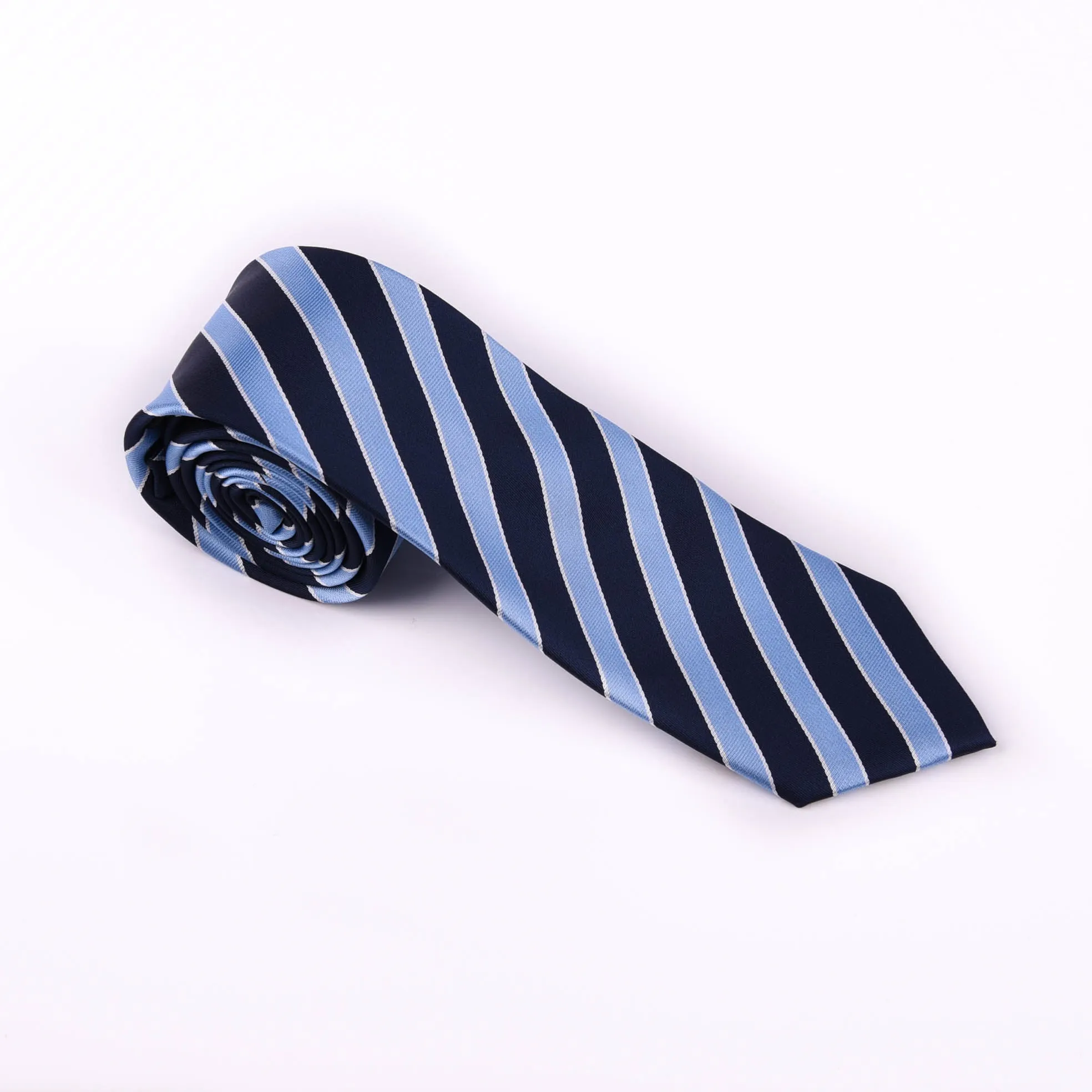 Blue & Navy Boss Formal Business Striped 3 Inch Tie Mens Professional Fashion