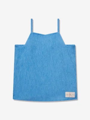 Calvin Klein Girls Crinkle Strap Top in Blue