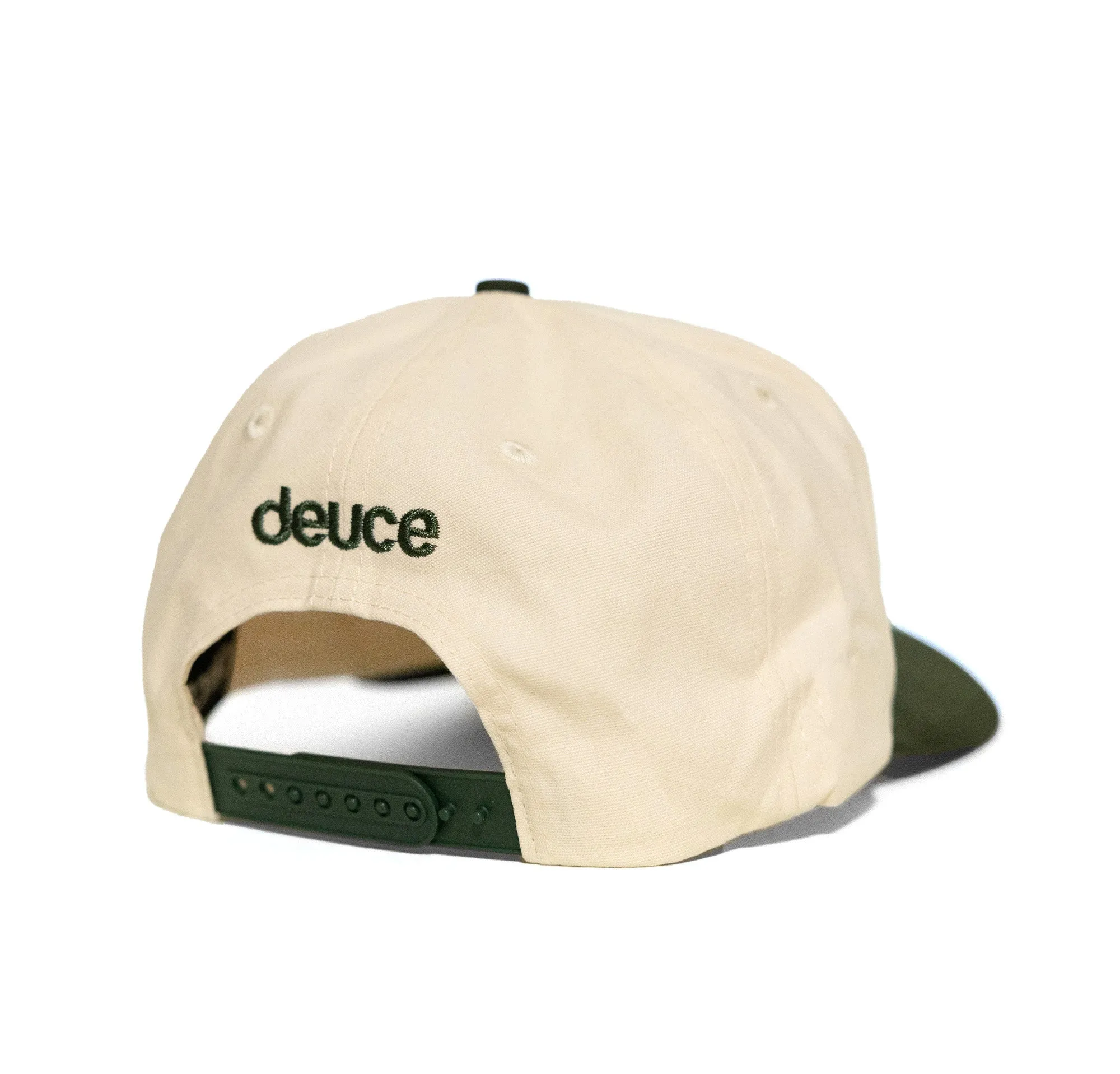 Deuce Peace Snapback Hat  | Off White/Forest Green