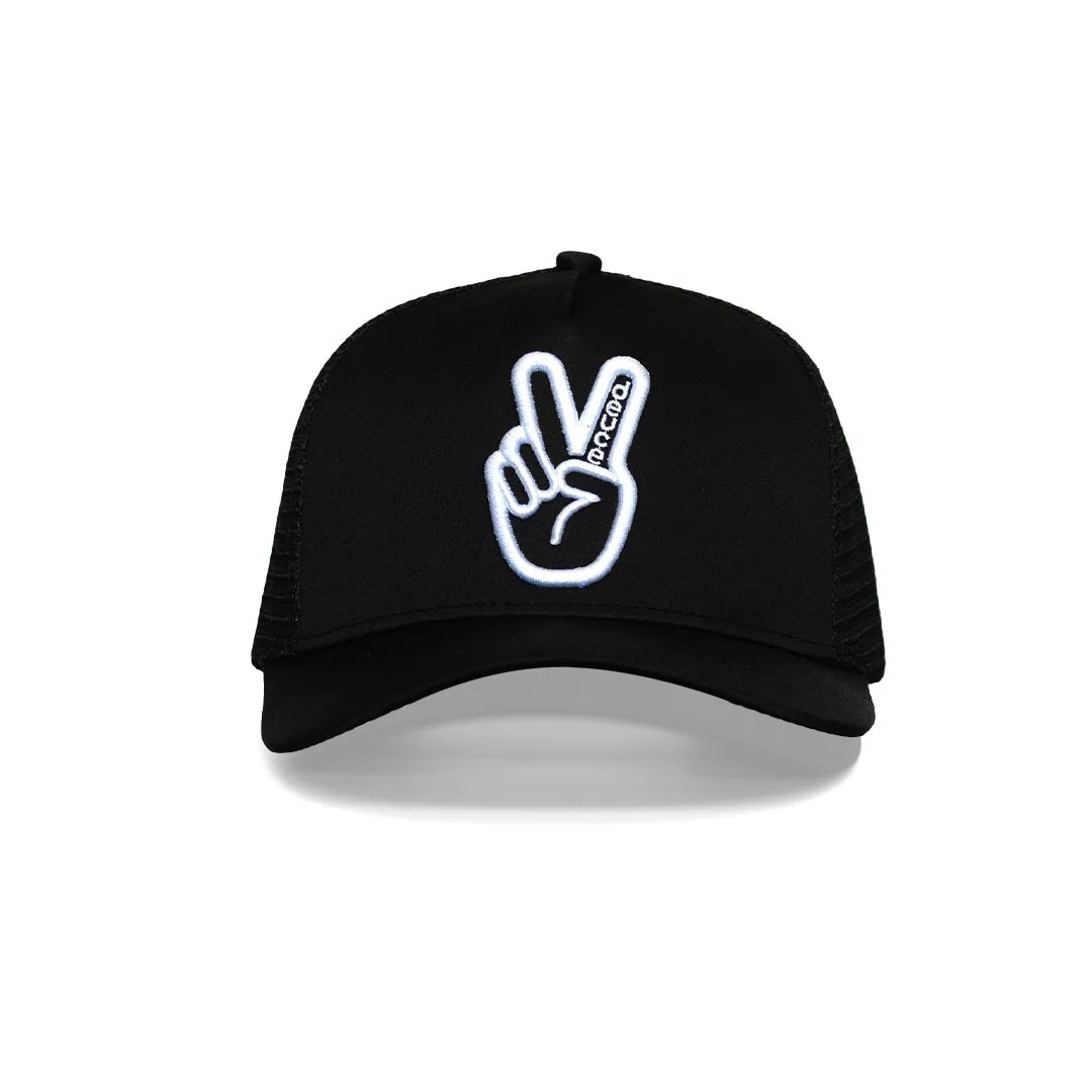 Deuce Peace Trucker Hat | Black/White