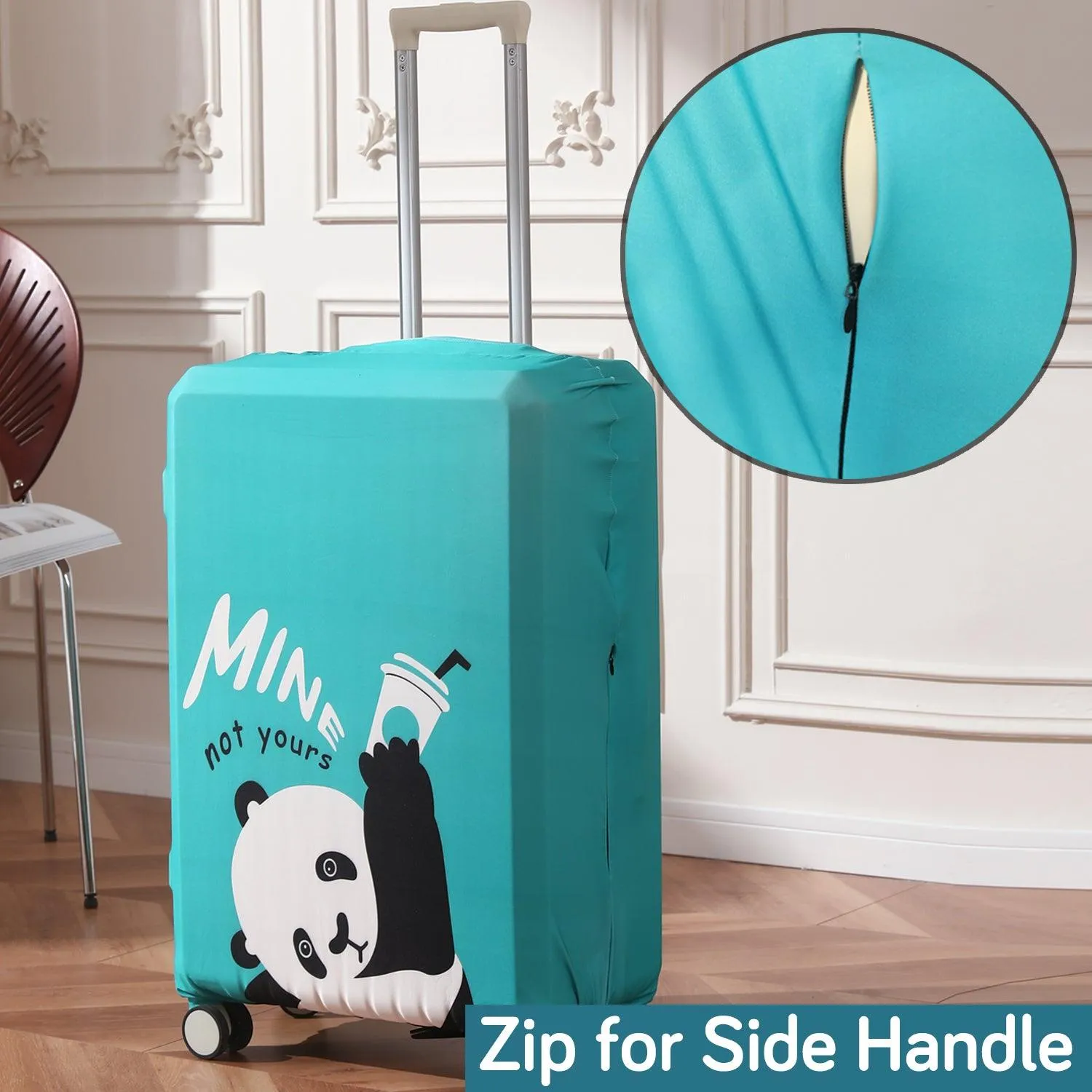 Durable 180 GSM Suitcase Covers S/M/L -Size for Trolley Suitcase, Blue Playful Panda