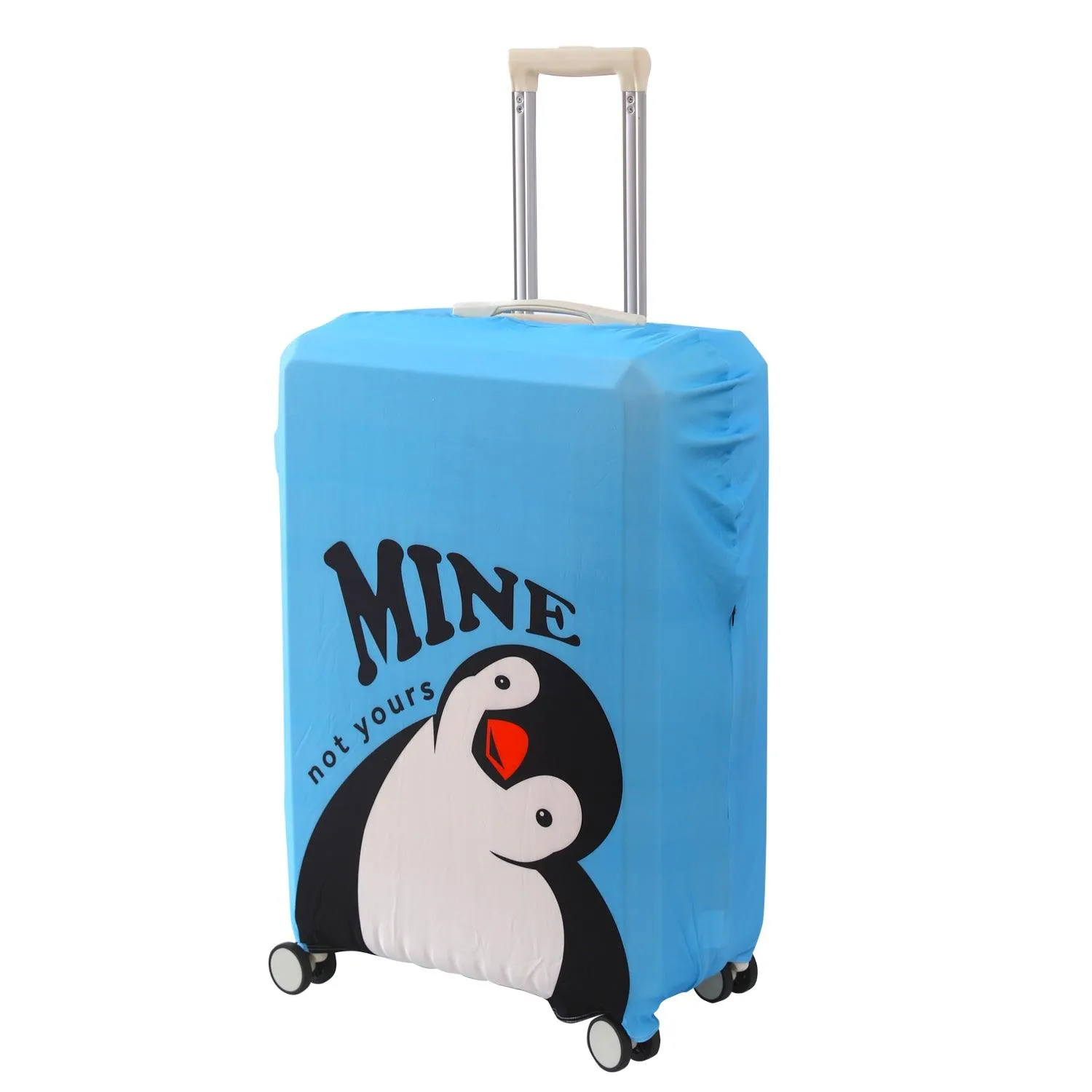 Durable 180 GSM Suitcase Covers S/M/L -Size for Trolley Suitcase, Blue Waddling Penguin