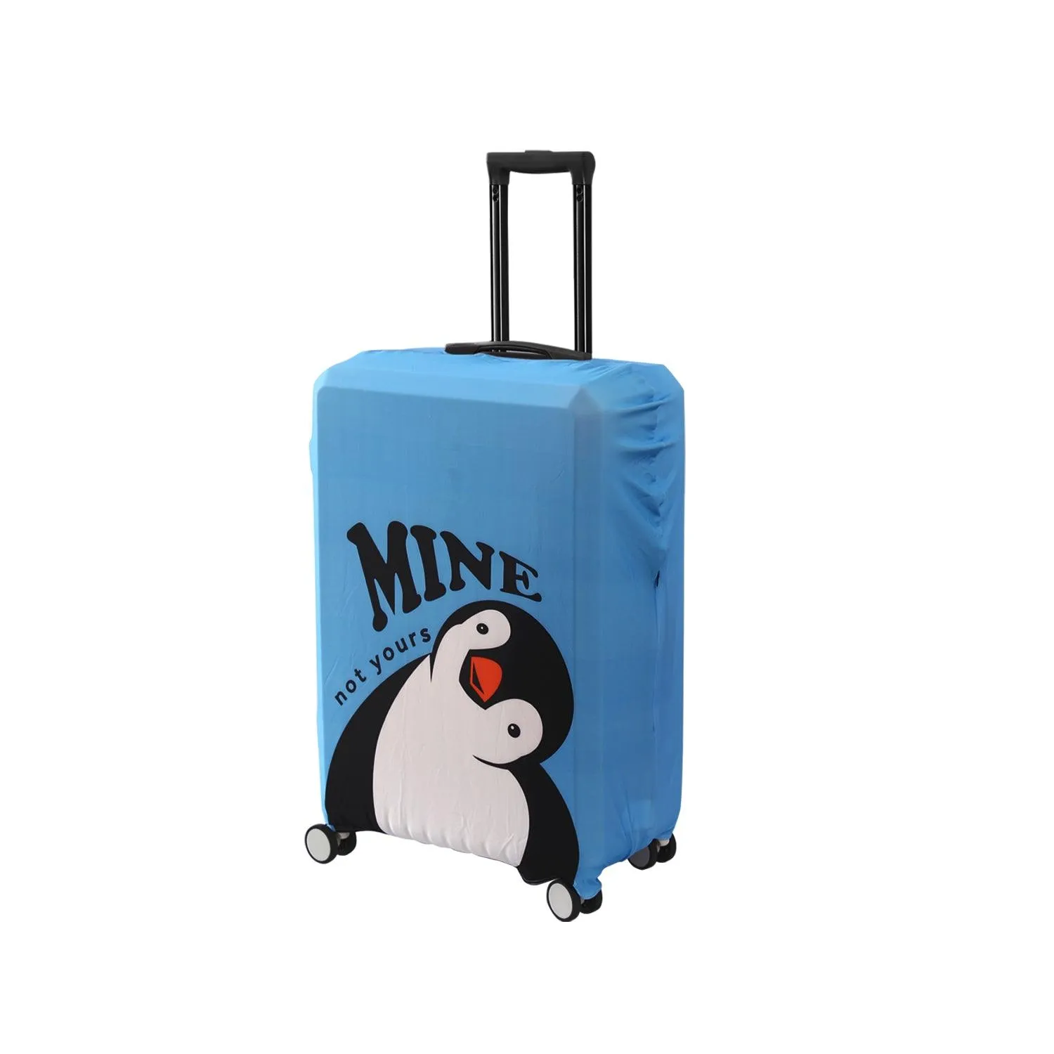 Durable 180 GSM Suitcase Covers S/M/L -Size for Trolley Suitcase, Blue Waddling Penguin