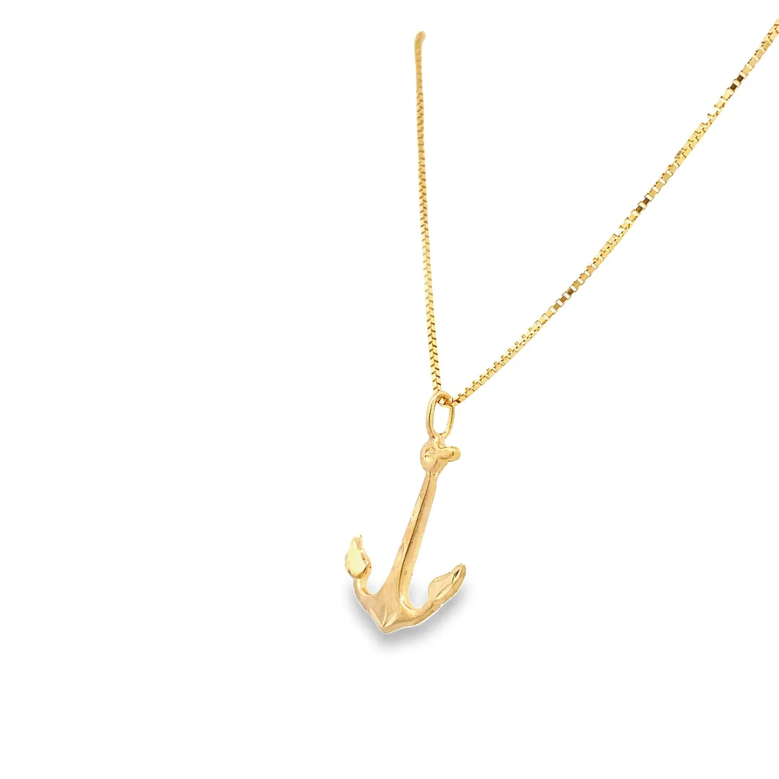 Estate Yellow Gold Anchor Pendant