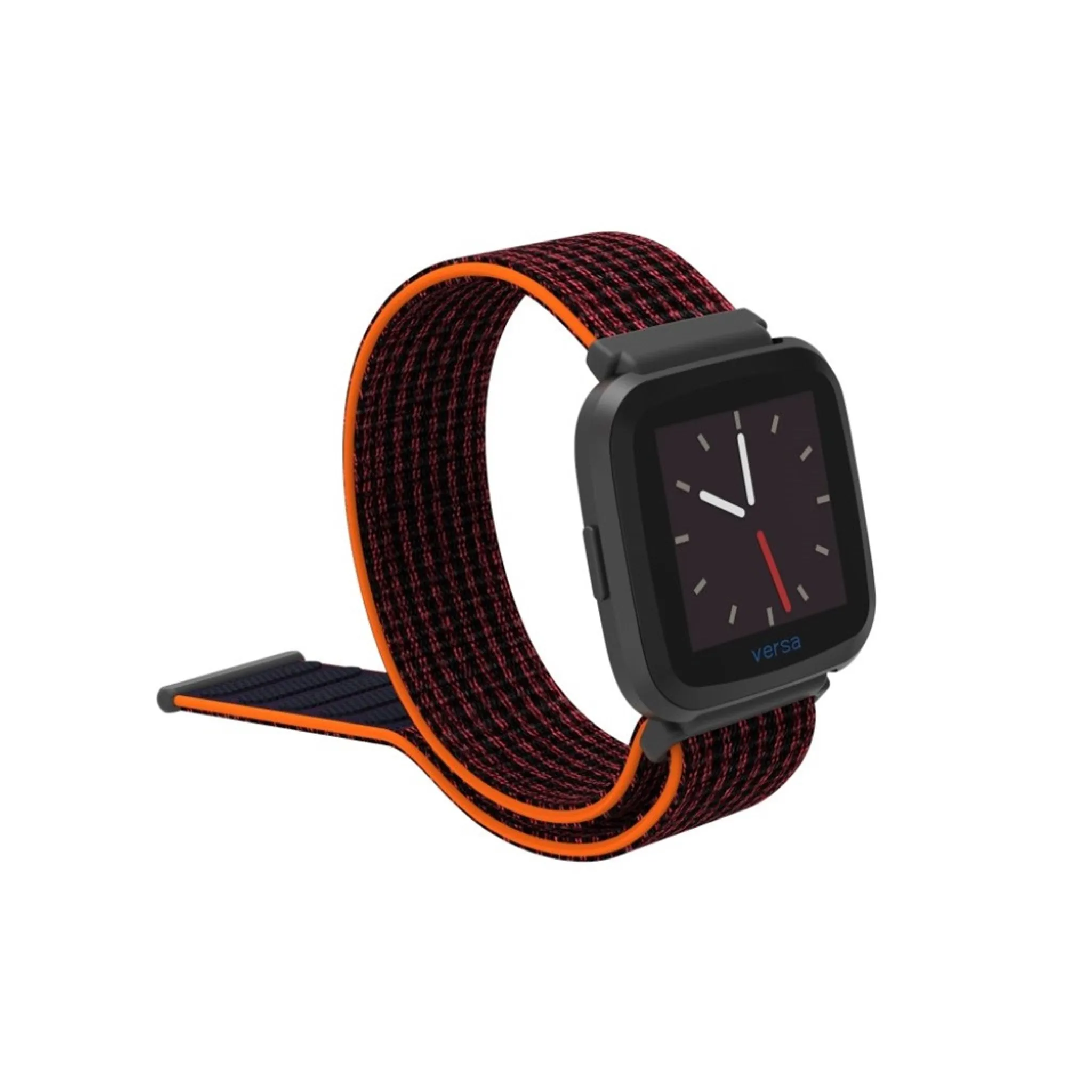 Fitbit Versa velcro closure flexible watchband - Black / Red