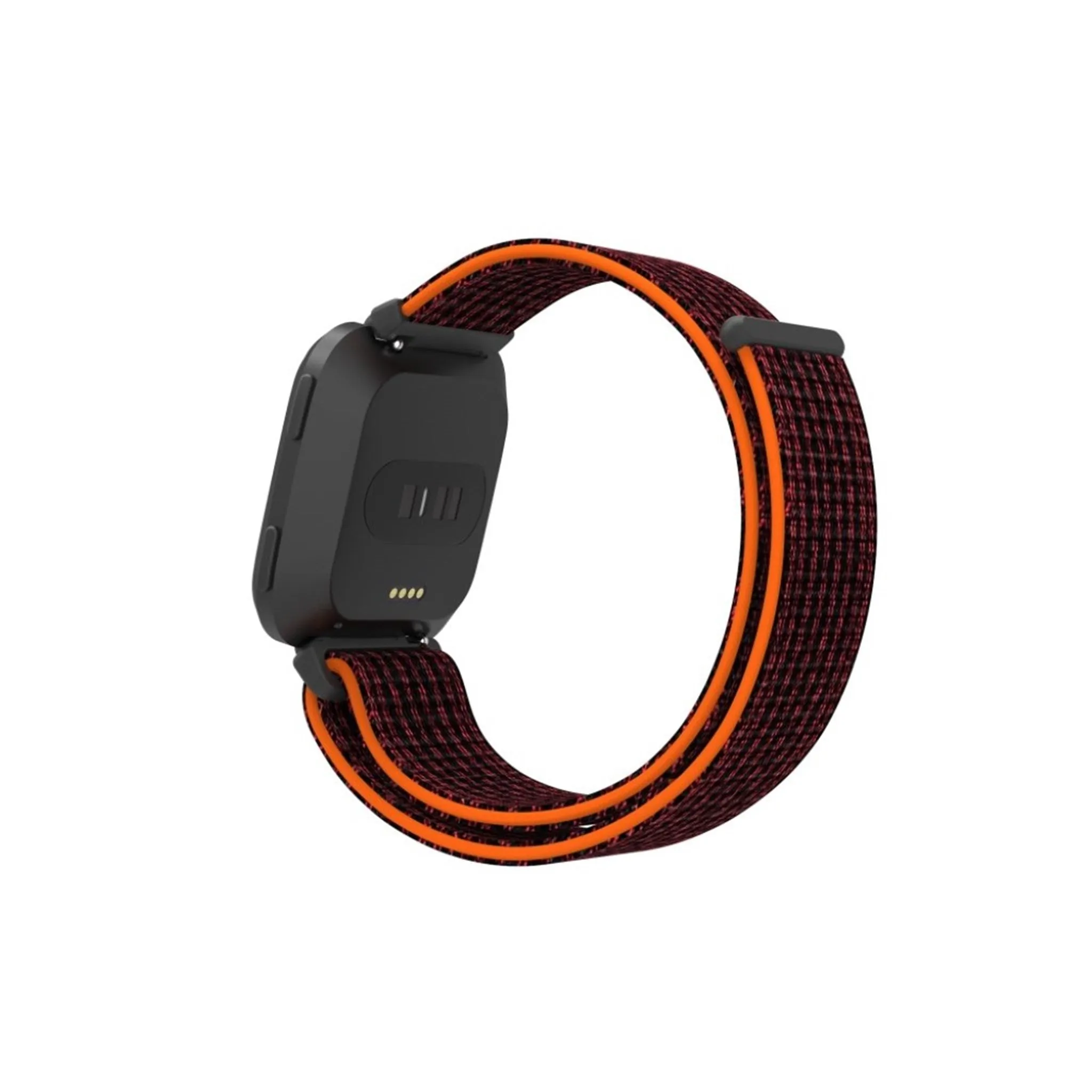 Fitbit Versa velcro closure flexible watchband - Black / Red