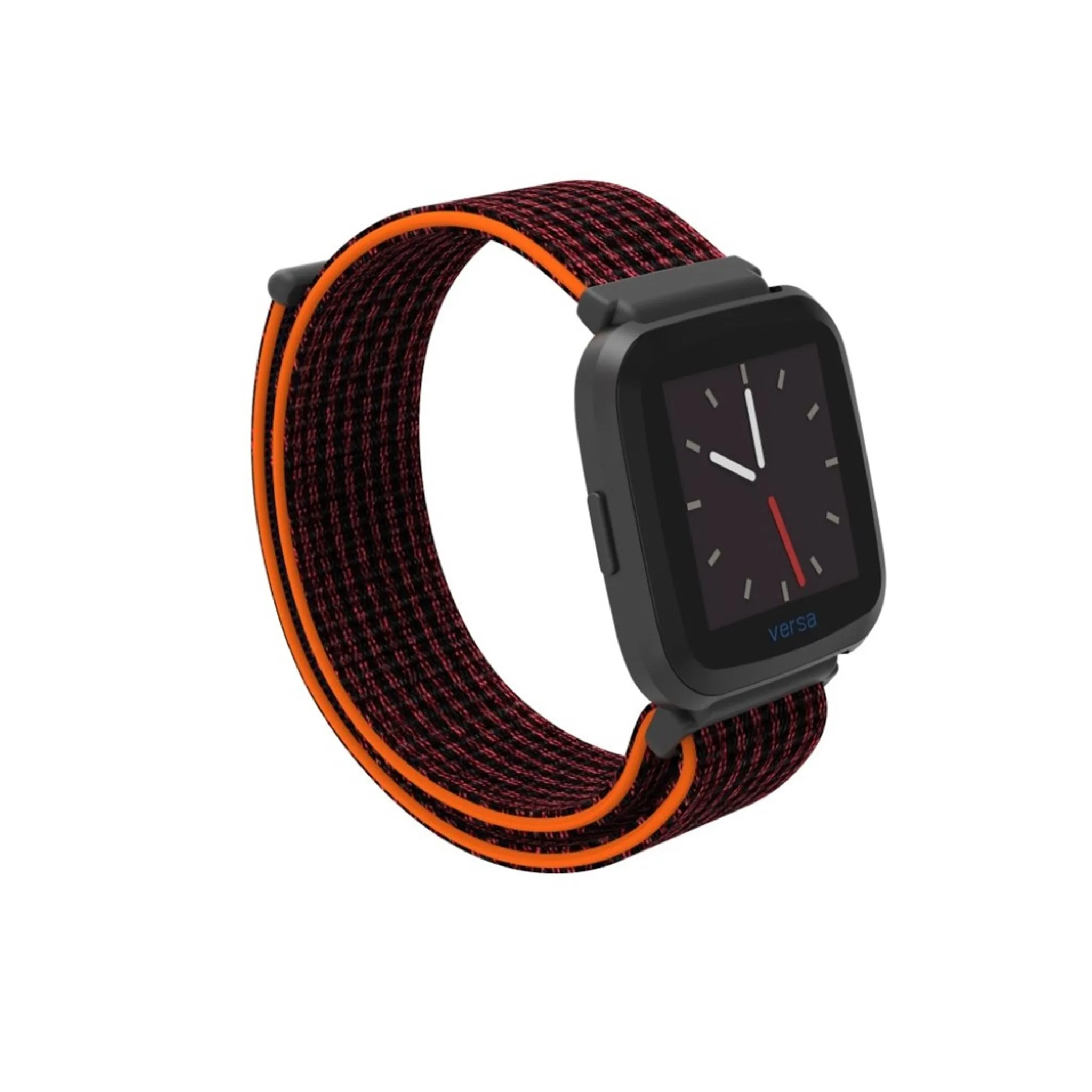 Fitbit Versa velcro closure flexible watchband - Black / Red