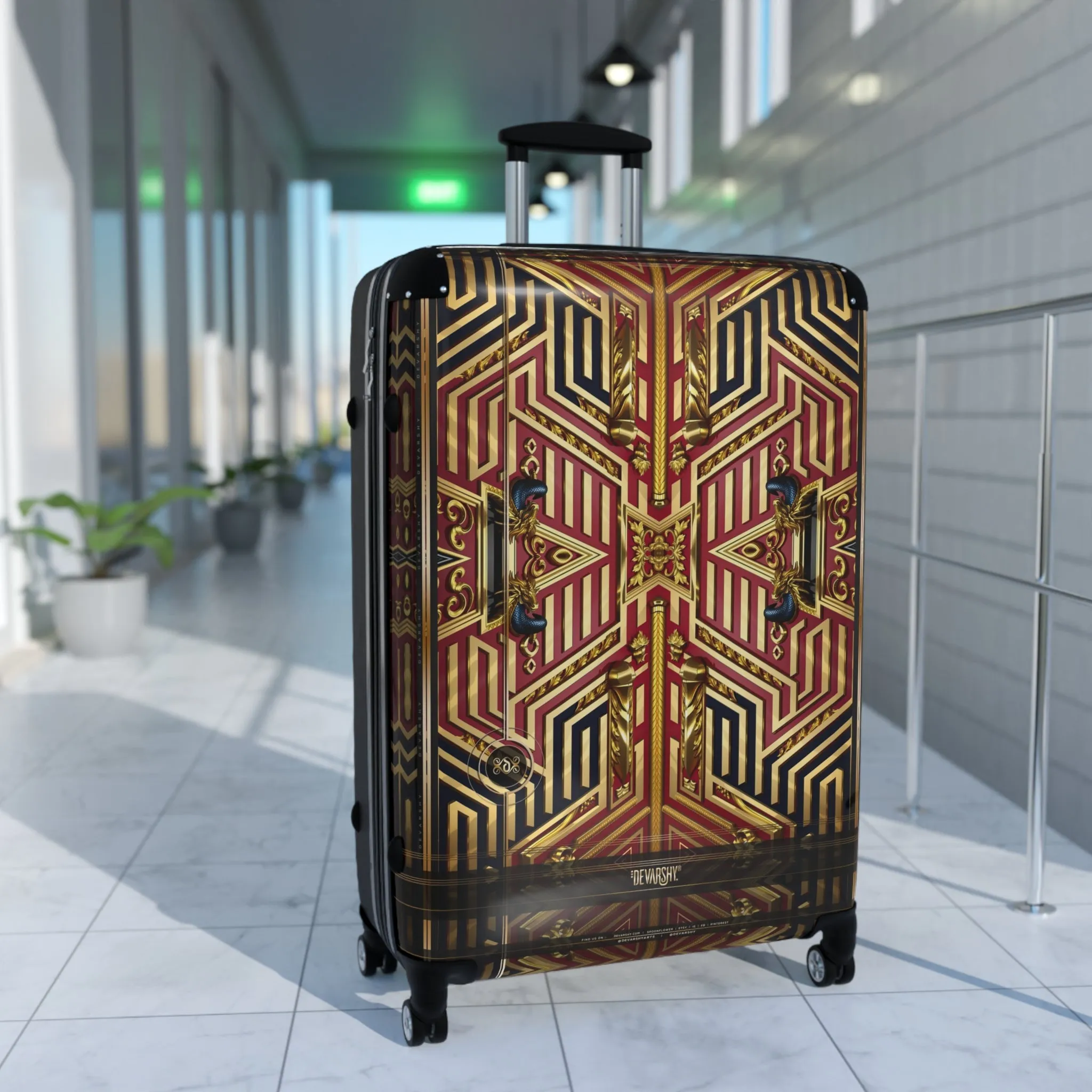 Forbidden City Suitcase Royal Red Travel Luggage Carry-on Suitcase Hard Shell Suitcase in Sizes  | D20171