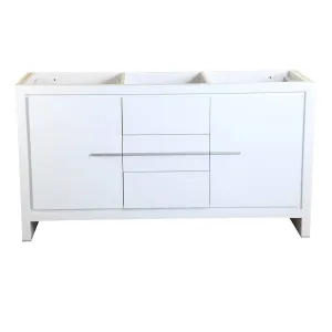 Fresca FCB8119WH Allier 60" White Modern Double Sink Bathroom Cabinet