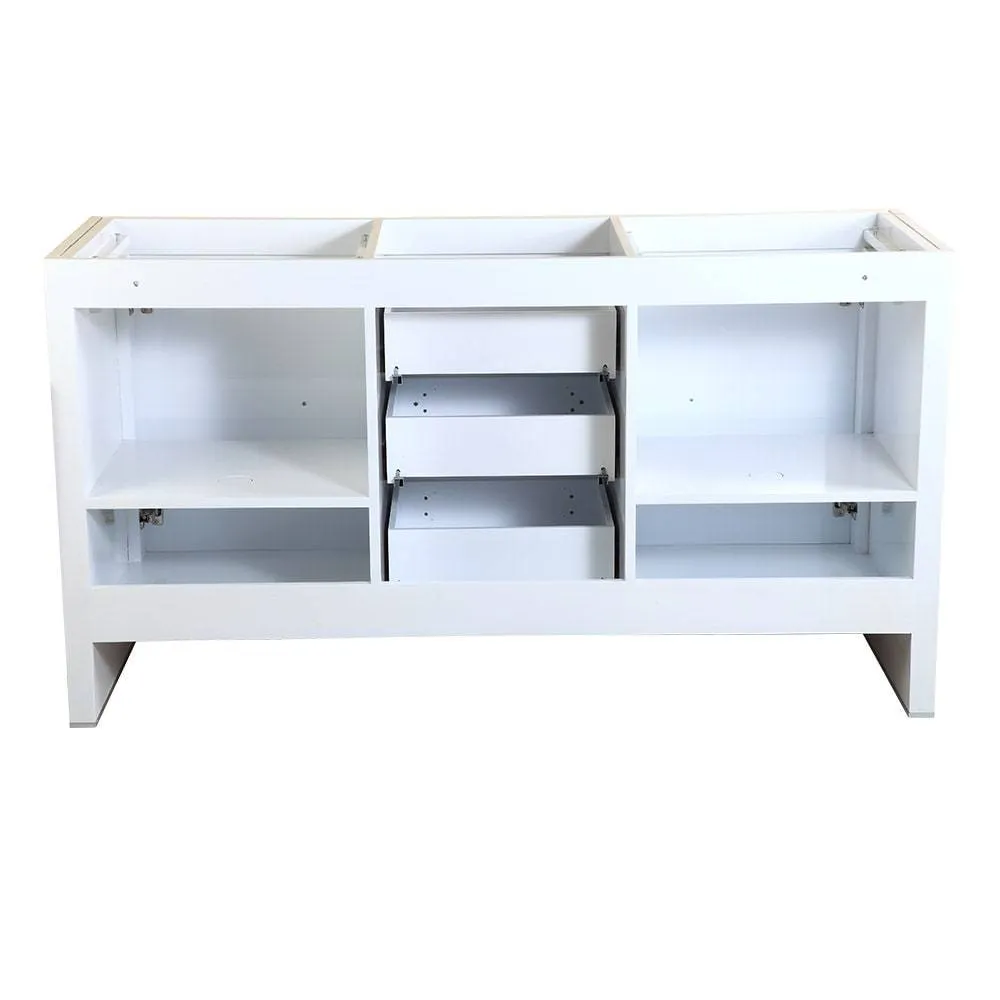 Fresca FCB8119WH Allier 60" White Modern Double Sink Bathroom Cabinet