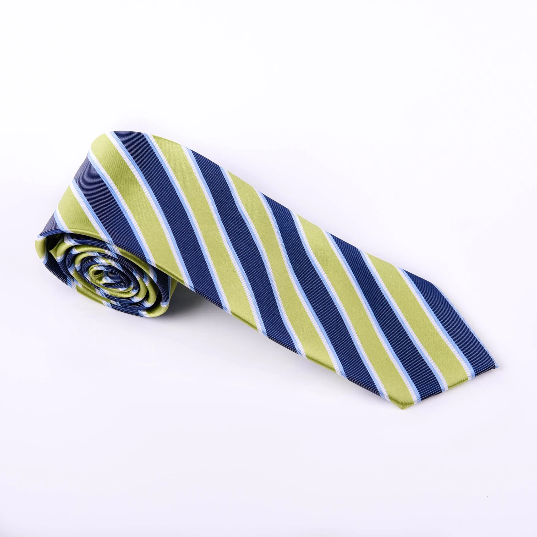 Green & Navy Boss Formal Business Striped 3 Inch Tie Mens Professional Fashion