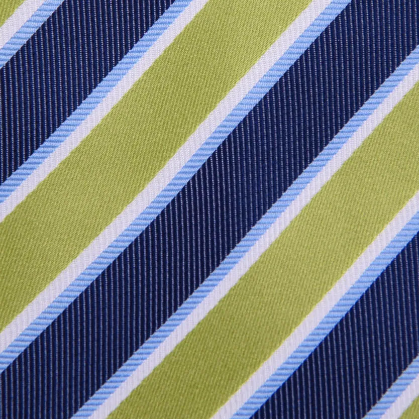 Green & Navy Boss Formal Business Striped 3 Inch Tie Mens Professional Fashion