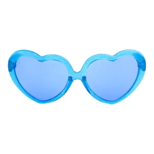 Happy Hour Shades | Heart On Sunglasses | Blue sparkle | Moxi