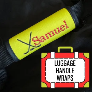 Hockey Luggage Handle Wrap Personalized and Embroidered, Ice Hockey Bag Name Tag