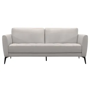 Hope - Contemporary Sofa Genuine Leather - Dove Gray / Black