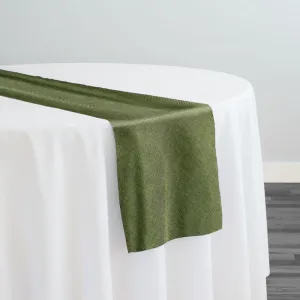 Imitation Burlap Table Runner in Willow Green