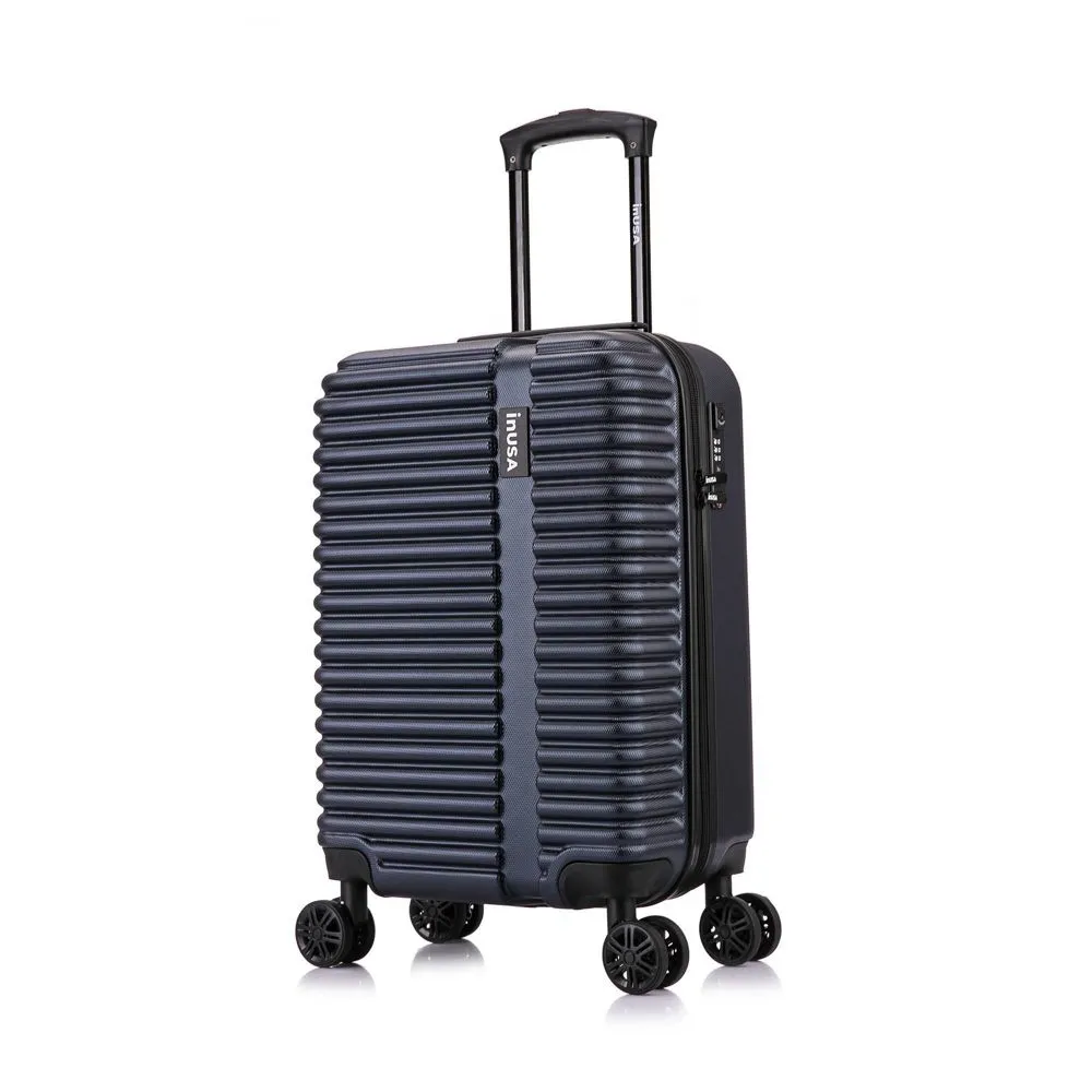 InUSA Ally Lightweight Hardside Carry On Spinner Suitcase - Navy Blue