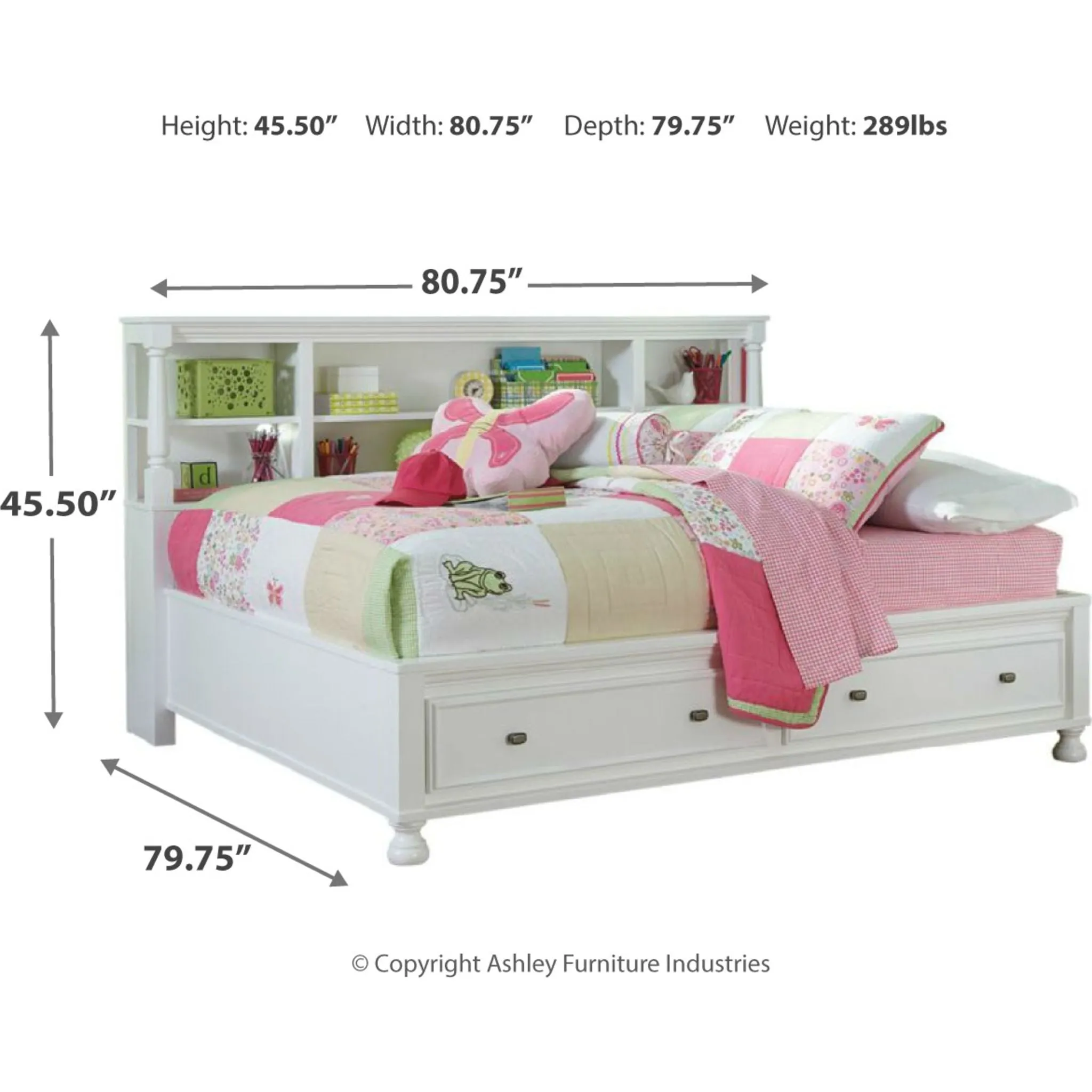 Kaslyn Full Storage Bed w/Bookcase HDBD