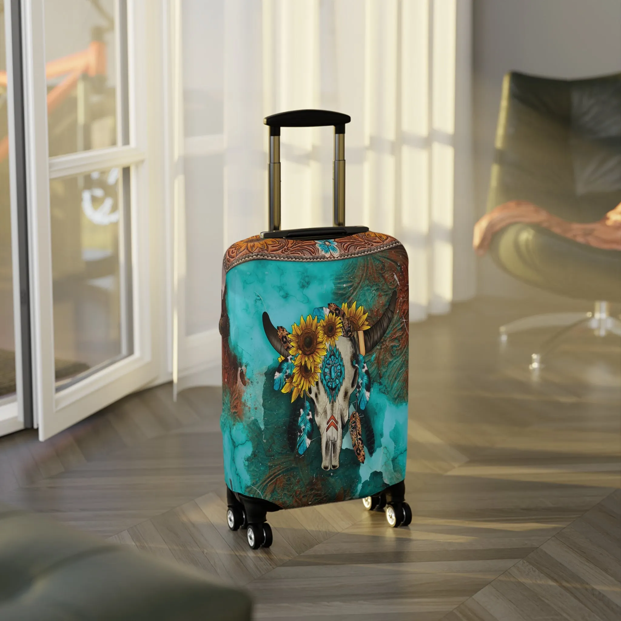 Luggage Cover, Country and Western, skull, awd-032