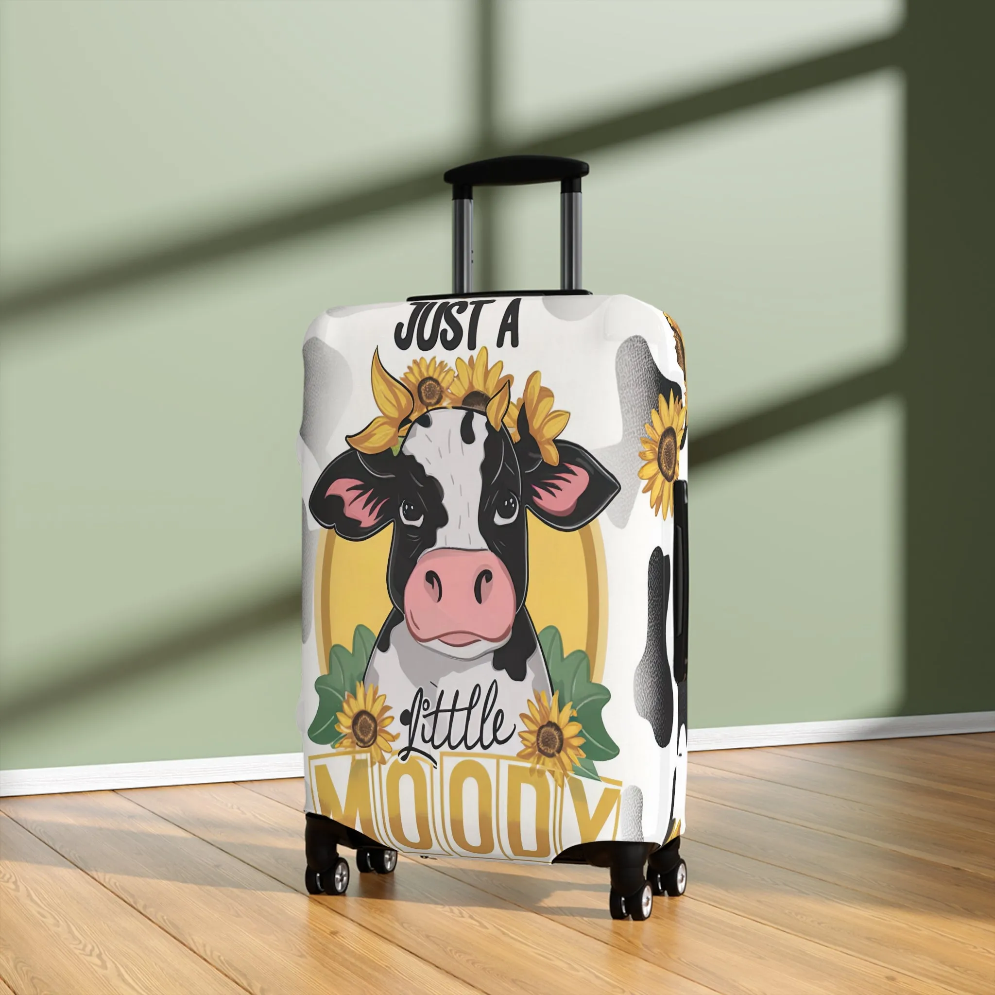 Luggage Cover, Cow, Just a Little Moody, awd-1697