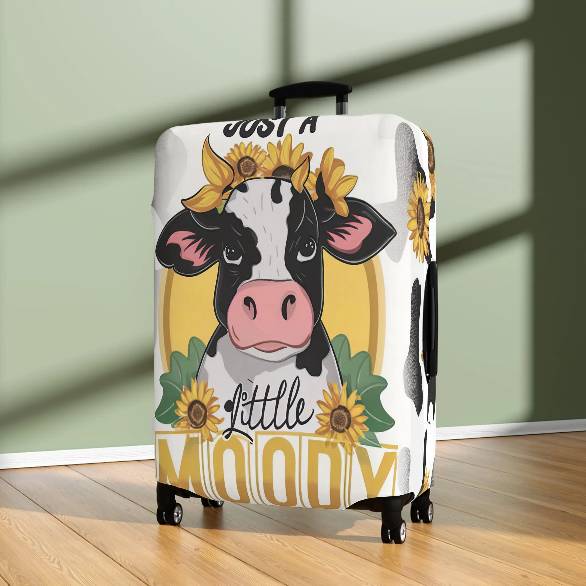 Luggage Cover, Cow, Just a Little Moody, awd-1697