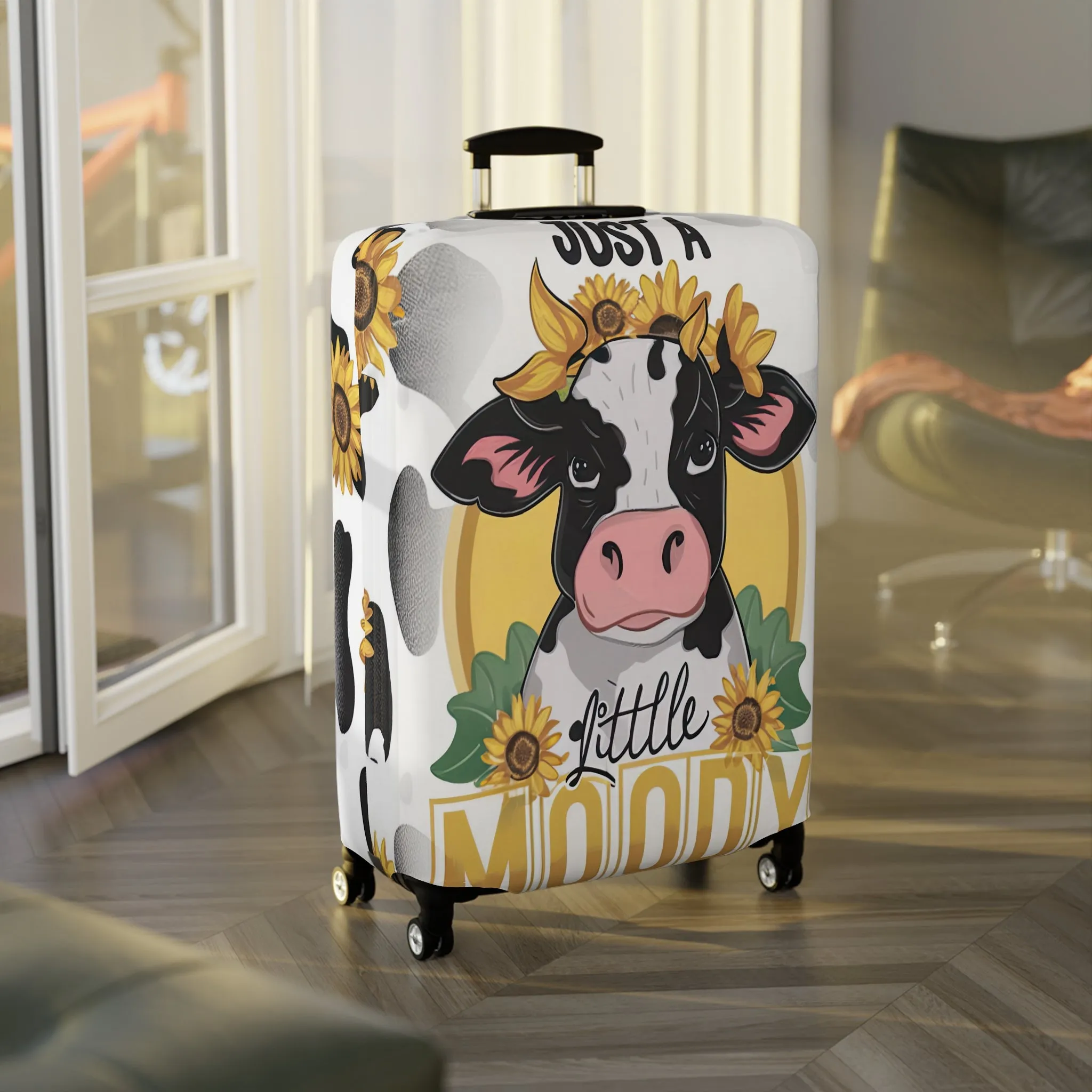 Luggage Cover, Cow, Just a Little Moody, awd-1697