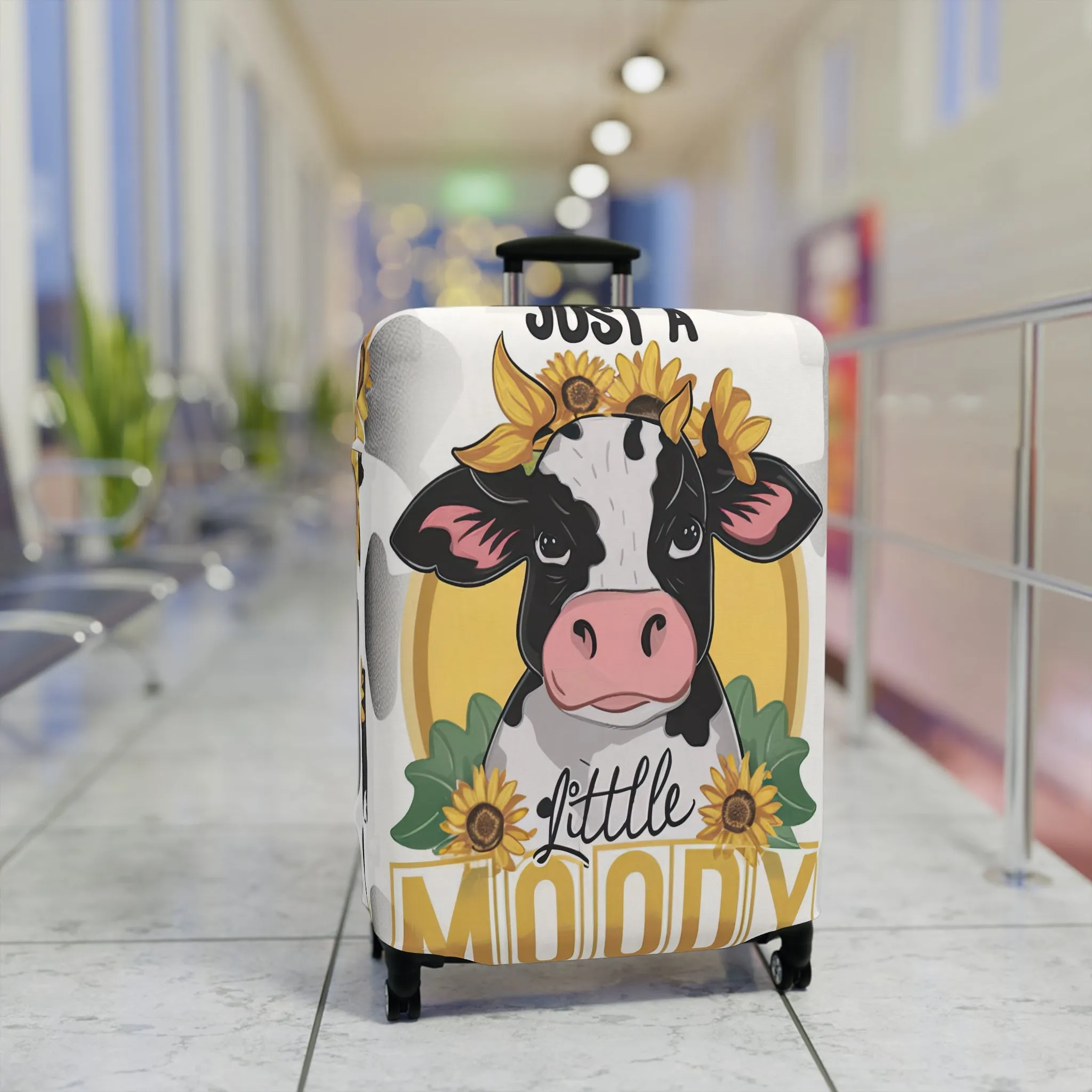 Luggage Cover, Cow, Just a Little Moody, awd-1697