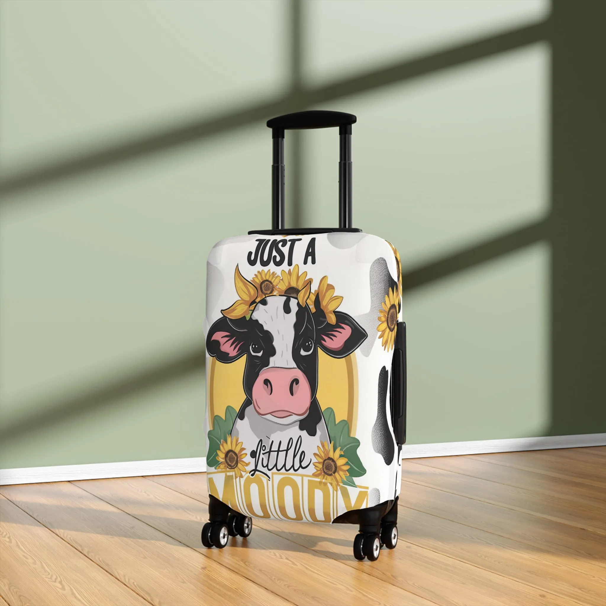 Luggage Cover, Cow, Just a Little Moody, awd-1697