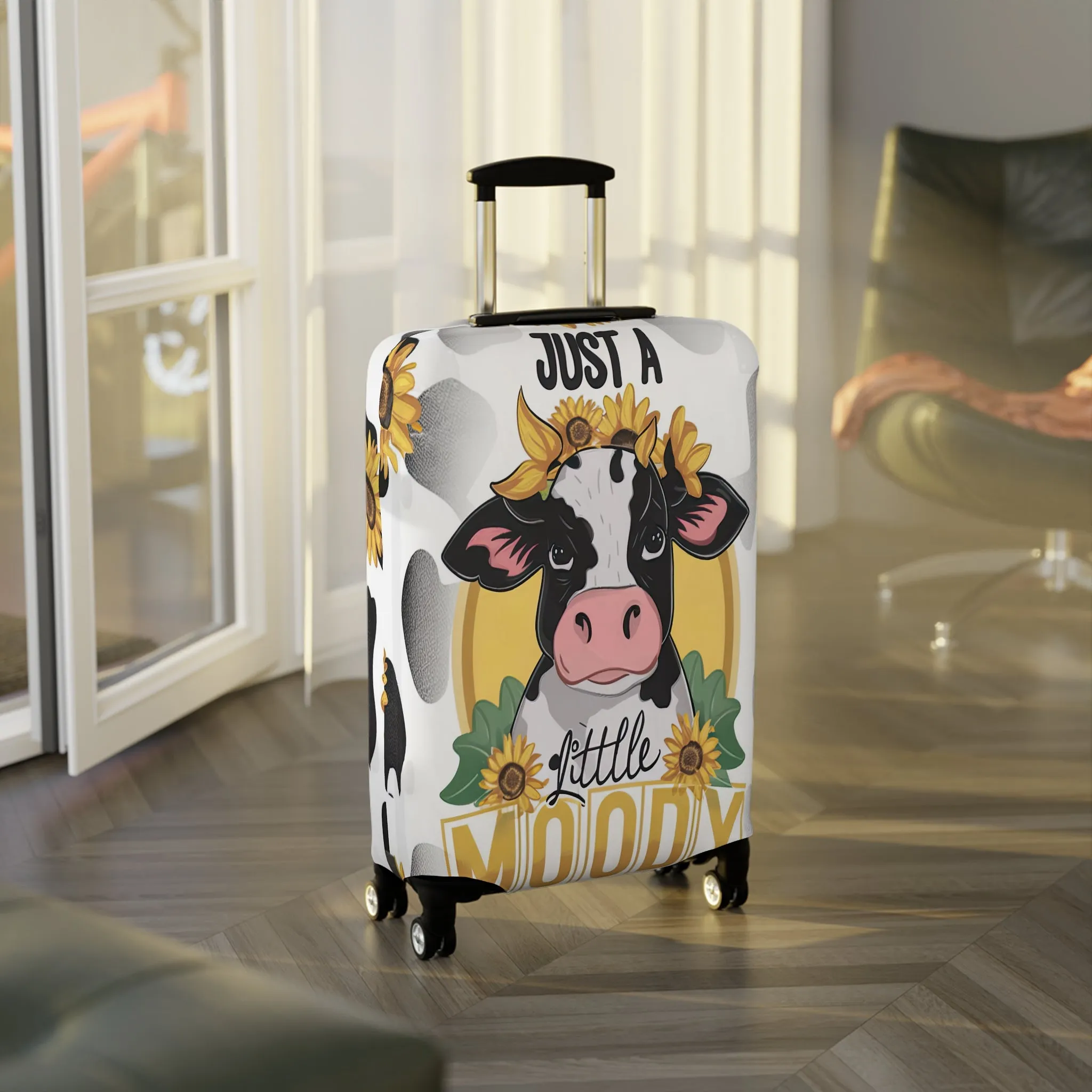 Luggage Cover, Cow, Just a Little Moody, awd-1697