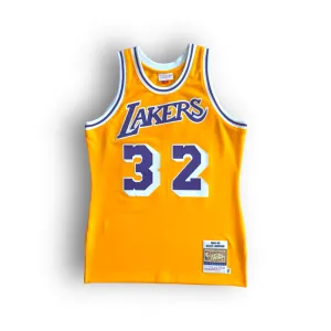 Magic Johnson 1984-1985 Los Angeles Lakers Home Authentic Mitchell & Ness Jersey - Yellow