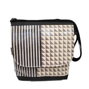 Messenger Bag - Reinforced Tall - Geo Gray Stripe Gray by Laarni and Tita