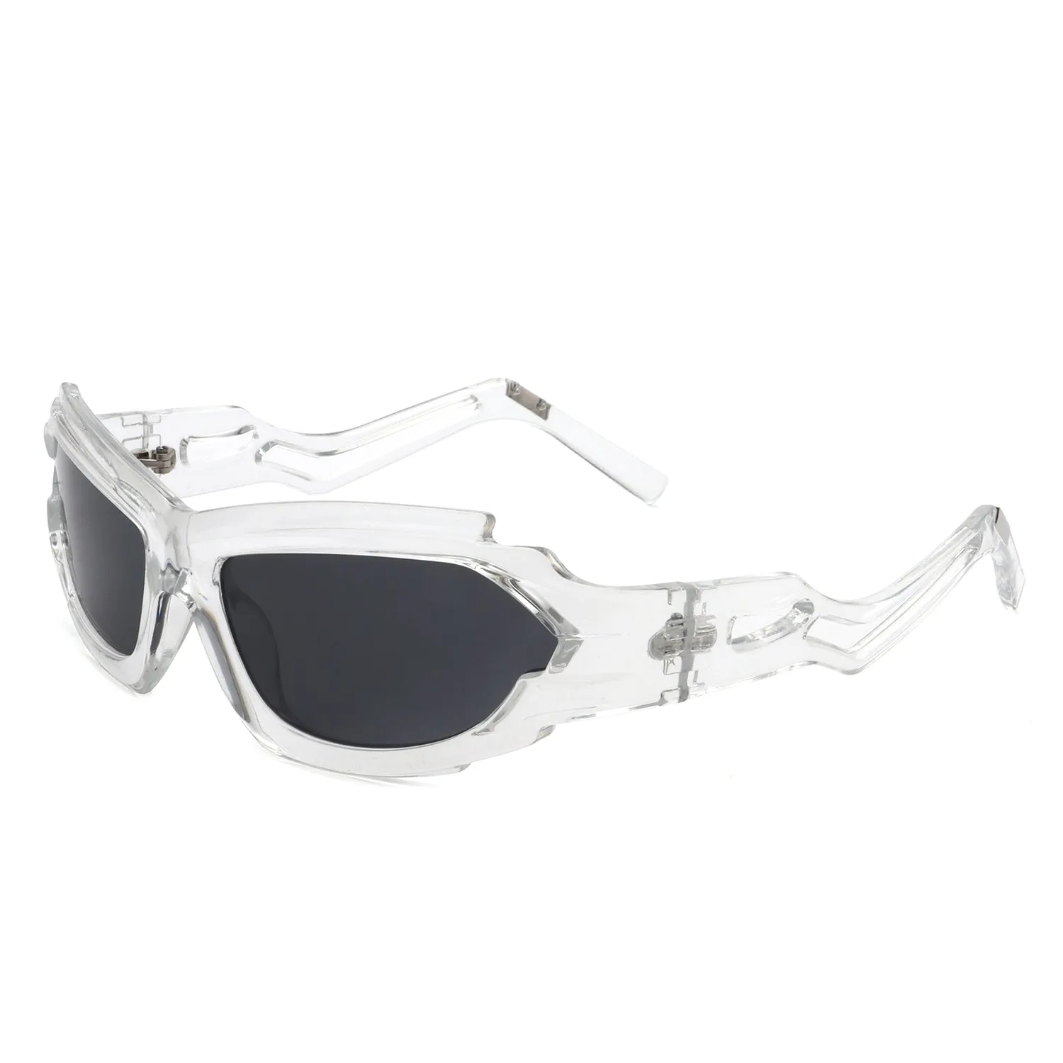 Moonhaze - Futuristic Rectangle Sport Wrap Around Sunglasses