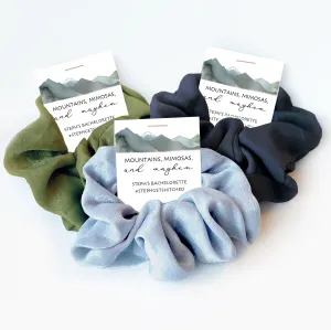 Mountains Mimosas and Mayhem, Mountain Bachelorette Party Favors, Hair Scrunchies