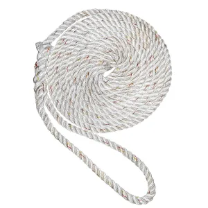 New England Ropes 3/4" X 35 Premium Nylon 3 Strand Dock Line - White w/Tracer [C6050-24-00035]