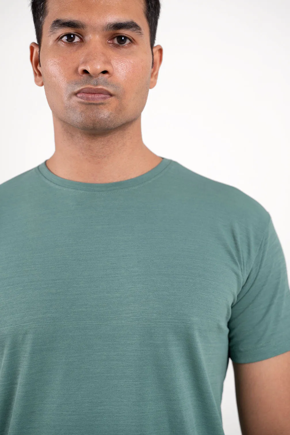 Olive Green Crew Neck Tshirt - ProStretch Classic Tshirt For ManTee