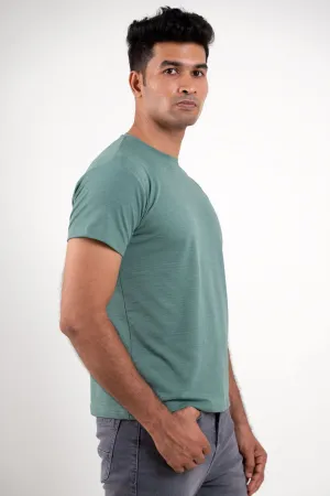 Olive Green Crew Neck Tshirt - ProStretch Classic Tshirt For ManTee