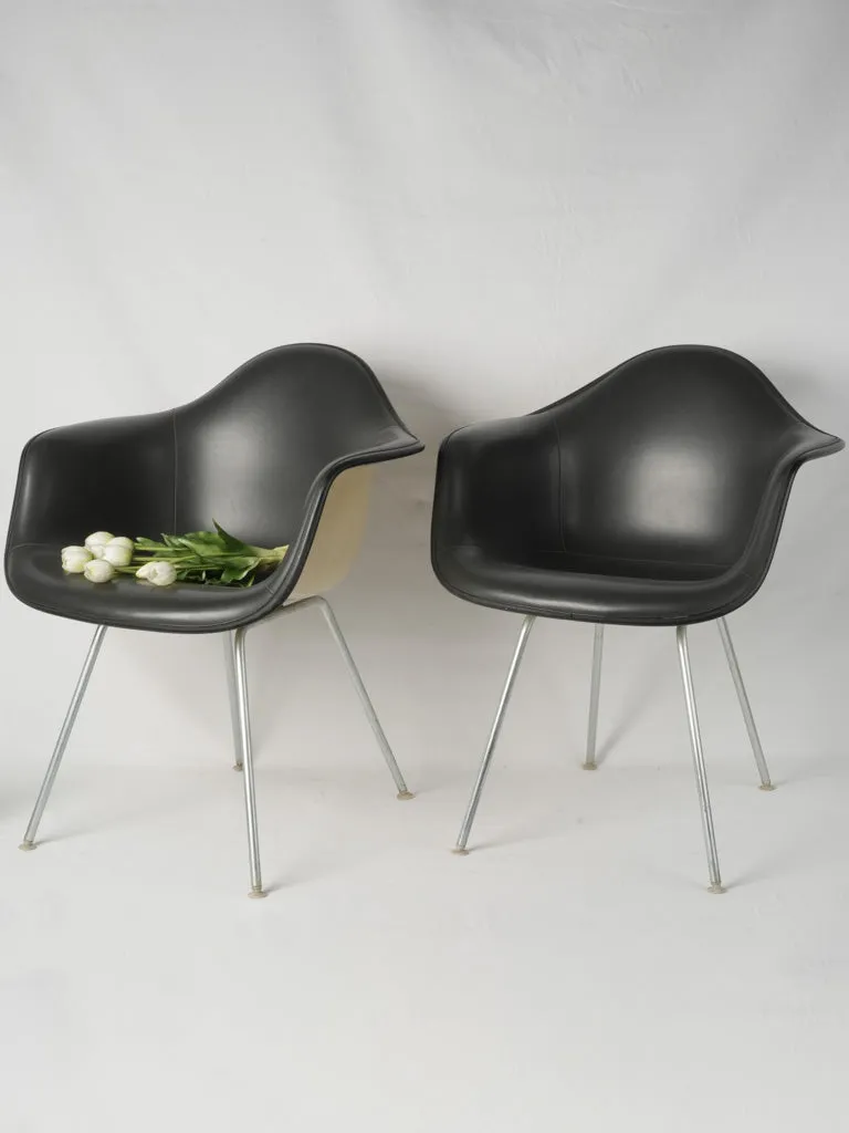 Pair of Eames Molded Fiberglass Armchairs w/ Latex - black 31½"