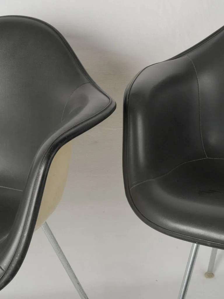 Pair of Eames Molded Fiberglass Armchairs w/ Latex - black 31½"