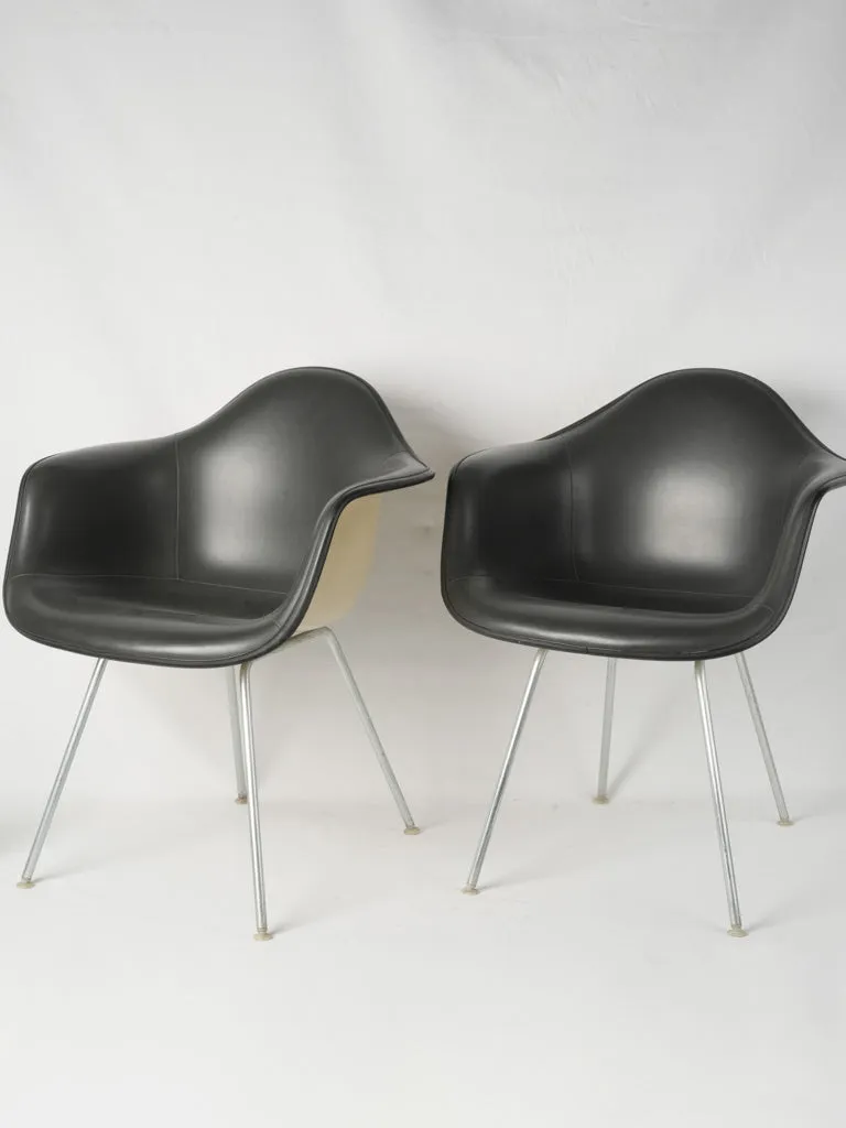 Pair of Eames Molded Fiberglass Armchairs w/ Latex - black 31½"