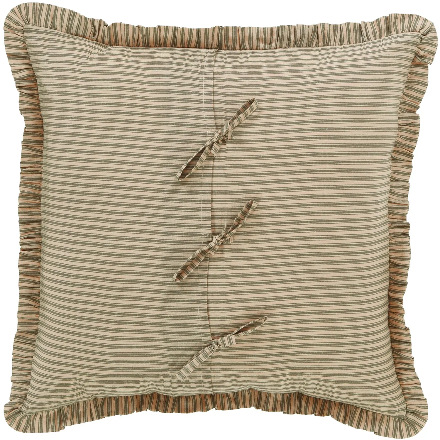 Prairie Winds Green Ticking Stripe Euro Sham 26x26