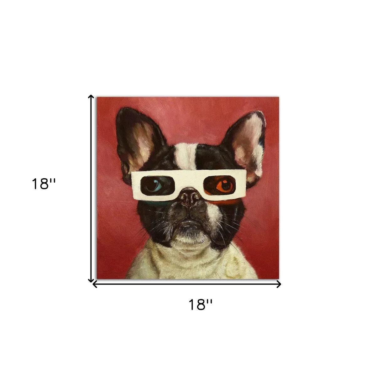 "3D Dog" Wrapped Canvas Print Wall Art