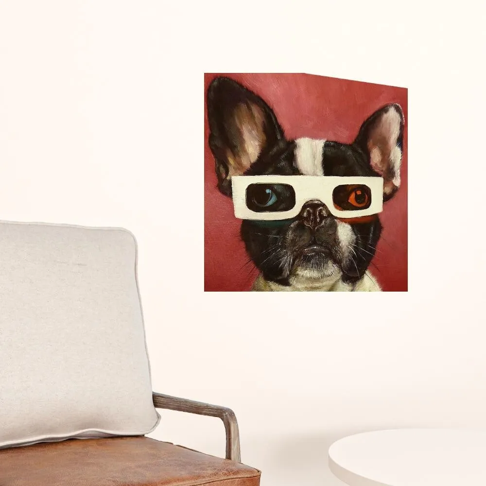 "3D Dog" Wrapped Canvas Print Wall Art